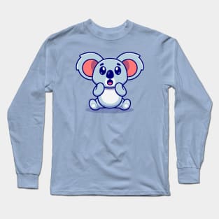 Cute Koala Surprised Cartoon Long Sleeve T-Shirt